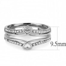 Load image into Gallery viewer, Rings for Women Silver 316L Stainless Steel DA242 - AAA Grade Cubic Zirconia in Clear
