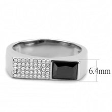 Load image into Gallery viewer, Rings for Women Silver 316L Stainless Steel DA252 - AAA Grade Cubic Zirconia in Black Diamond
