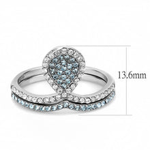 Load image into Gallery viewer, Silver Rings for Women 316L Stainless Steel DA268 - AAA Grade Cubic Zirconia in Sea Blue
