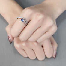 Load image into Gallery viewer, Rings for Women Silver 316L Stainless Steel DA273 - Spinel in London Blue
