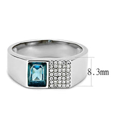 Load image into Gallery viewer, Silver Rings for Women 316L Stainless Steel DA287 - in Sea Blue
