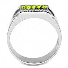 Load image into Gallery viewer, Rings for Women Silver 316L Stainless Steel DA289 - Top Grade Crystal in Olivine Color
