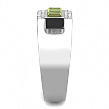 Load image into Gallery viewer, Rings for Women Silver 316L Stainless Steel DA289 - Top Grade Crystal in Olivine Color
