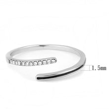 Load image into Gallery viewer, Rings for Women Silver 316L Stainless Steel DA312 - Epoxy in Jet
