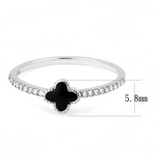 Load image into Gallery viewer, Rings for Women Silver 316L Stainless Steel DA320 - Epoxy in Jet
