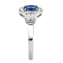 Load image into Gallery viewer, Silver Rings for Women 316L Stainless Steel DA337 - Spinel in London Blue
