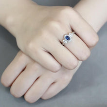 Load image into Gallery viewer, Rings for Women Silver 316L Stainless Steel DA337 - Spinel in London Blue
