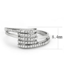 Load image into Gallery viewer, Silver Rings for Women 316L Stainless Steel DA342 - AAA Grade Cubic Zirconia in Clear
