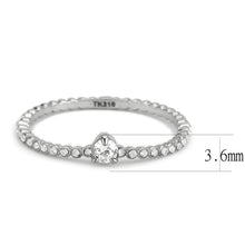 Load image into Gallery viewer, Silver Rings for Women 316L Stainless Steel DA343 - AAA Grade Cubic Zirconia in Clear
