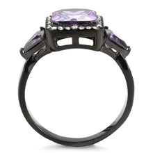 Load image into Gallery viewer, Rings for Women Black 316L Stainless Steel DA346 - AAA Grade Cubic Zirconia in Amethyst
