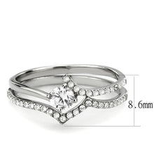 Load image into Gallery viewer, Silver Rings for Women 316L Stainless Steel DA350 - AAA Grade Cubic Zirconia in Clear
