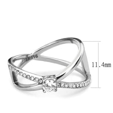 Load image into Gallery viewer, Silver Rings for Women 316L Stainless Steel DA351 - AAA Grade Cubic Zirconia in Clear
