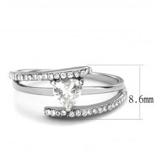 Load image into Gallery viewer, Silver Rings for Women 316L Stainless Steel DA355 - AAA Grade Cubic Zirconia in Clear
