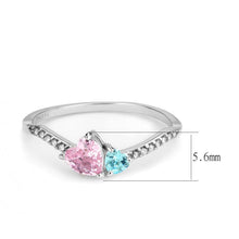 Load image into Gallery viewer, Silver Rings for Women 316L Stainless Steel DA384Q - AAA Grade Cubic Zirconia in Multi Color
