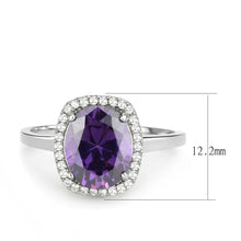 Load image into Gallery viewer, Silver Rings for Women 316L Stainless Steel DA385 - AAA Grade Cubic Zirconia in Amethyst
