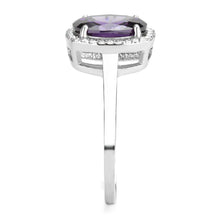 Load image into Gallery viewer, Silver Rings for Women 316L Stainless Steel DA385 - AAA Grade Cubic Zirconia in Amethyst
