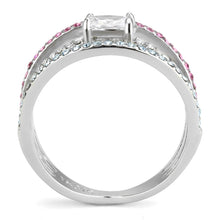 Load image into Gallery viewer, Silver Rings for Women 316L Stainless Steel DA386 - AAA Grade Cubic Zirconia in Multi Color
