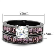 Load image into Gallery viewer, Rings for Women Silver Stainless Steel TK61206LJ IP Light Black (IP Gun) Stainless Steel Ring with AAA Grade Cubic Zirconia in Clear
