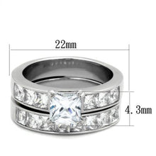 Load image into Gallery viewer, Rings for Women Silver Stainless Steel TK61206 with AAA Grade Cubic Zirconia in Clear
