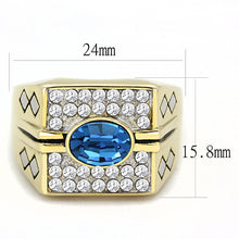 Load image into Gallery viewer, Gold Rings for Men Stainless Steel TK752 Two-Tone with Top Grade Crystal in Montana
