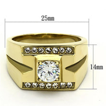 Load image into Gallery viewer, Gold Rings for Men Stainless Steel TK777 with AAA Grade Cubic Zirconia in Clear
