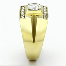 Load image into Gallery viewer, Gold Rings for Men Stainless Steel TK777 with AAA Grade Cubic Zirconia in Clear
