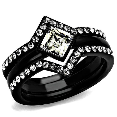 Anillo de Compromiso Boda y Matrimonio con Diamante Zirconia Para Mujeres Color Negro Achineam - Jewelry Store by Erik Rayo