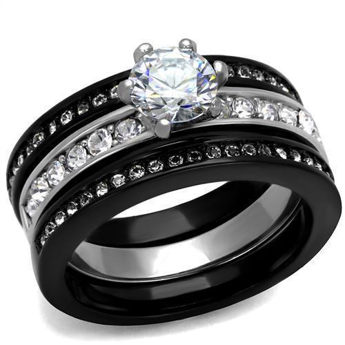 Anillo de Compromiso Boda y Matrimonio con Diamante Zirconia Para Mujeres Color Negro Eleanora - Jewelry Store by Erik Rayo