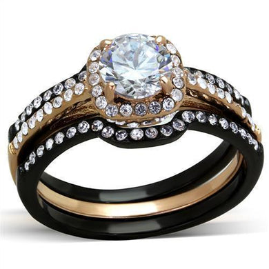 Anillo de Compromiso Boda y Matrimonio con Diamante Zirconia Para Mujeres Color Negro Lisa - Jewelry Store by Erik Rayo