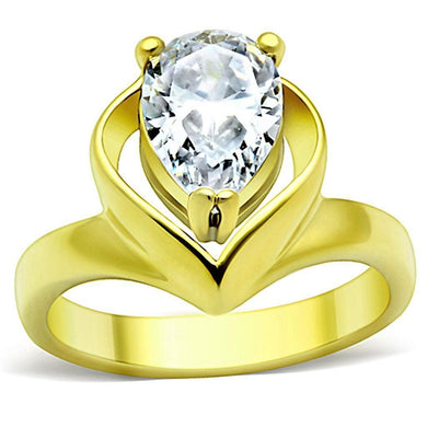 Anillo de Compromiso Boda y Matrimonio con Diamante Zirconia Para Mujeres Color Oro Solitario Acero - Jewelry Store by Erik Rayo