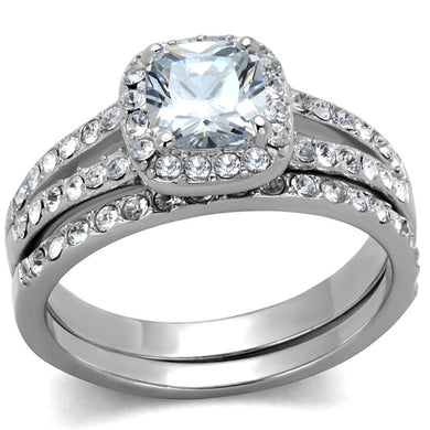 Anillo de Compromiso Boda y Matrimonio con Diamante Zirconia Para Mujeres Color Plata Perm - Jewelry Store by Erik Rayo