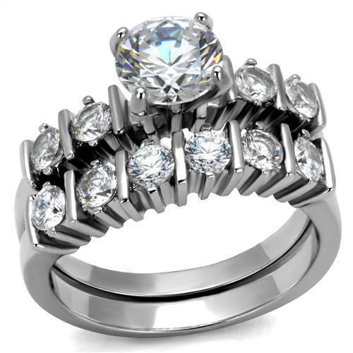 Anillo de Compromiso Boda y Matrimonio con Diamante Zirconia Para Mujeres Color Plata Semarang - Jewelry Store by Erik Rayo
