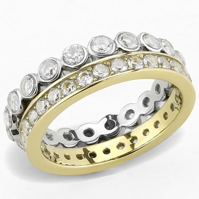 Anillo de Compromiso Boda y Matrimonio con Diamante Zirconia Para Mujeres Dos Tonos TK3232 - Jewelry Store by Erik Rayo