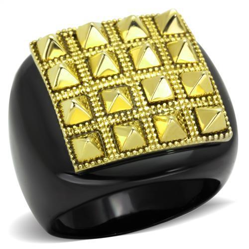 Anillos Para Mujer Color Oro y Negro de 316L Acero Inoxidable Sin Piedra Fiesole - ErikRayo.com