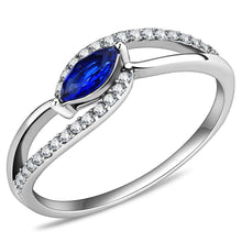Load image into Gallery viewer, Silver Rings for Women 316L Stainless Steel DA122 - AAA Grade Cubic Zirconia in London Blue

