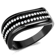 Load image into Gallery viewer, Rings for Women Black 316L Stainless Steel DA126 - AAA Grade Cubic Zirconia in Clear
