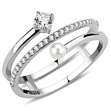 Load image into Gallery viewer, Silver Rings for Women 316L Stainless Steel DA134 - AAA Grade Cubic Zirconia in Clear
