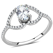 Load image into Gallery viewer, Rings for Women Silver 316L Stainless Steel DA137 - AAA Grade Cubic Zirconia in Clear
