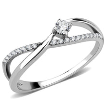 Load image into Gallery viewer, Silver Rings for Women 316L Stainless Steel DA261 - AAA Grade Cubic Zirconia in Clear
