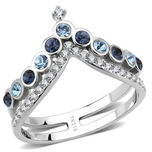 Load image into Gallery viewer, Rings for Women Silver 316L Stainless Steel DA305 - Top Grade Crystal in Multi Color
