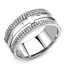 Load image into Gallery viewer, Silver Rings for Women 316L Stainless Steel DA366 - AAA Grade Cubic Zirconia in Clear
