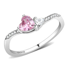 Load image into Gallery viewer, Rings for Women Silver 316L Stainless Steel DA384 - AAA Grade Cubic Zirconia in Rose
