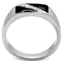 Load image into Gallery viewer, Rings for Men Silver Stainless Steel TK414701 with Top Grade Crystal in Clear
