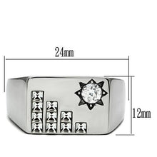 Load image into Gallery viewer, Rings for Men Silver Stainless Steel TK481 with AAA Grade Cubic Zirconia in Clear
