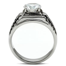 Load image into Gallery viewer, Rings for Men Silver Stainless Steel TK485 with AAA Grade Cubic Zirconia in Clear
