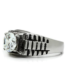 Load image into Gallery viewer, Rings for Men Silver Stainless Steel TK485 with AAA Grade Cubic Zirconia in Clear
