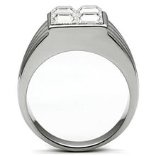 Load image into Gallery viewer, Rings for Men Silver Stainless Steel TK489 with Top Grade Crystal in Clear
