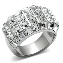 Load image into Gallery viewer, Rings for Women Silver Stainless Steel TK490 with Top Grade Crystal in Clear
