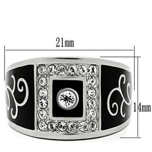 Load image into Gallery viewer, Rings for Men Silver Stainless Steel TK492 with Top Grade Crystal in Clear
