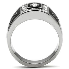 Load image into Gallery viewer, Rings for Men Silver Stainless Steel TK492 with Top Grade Crystal in Clear
